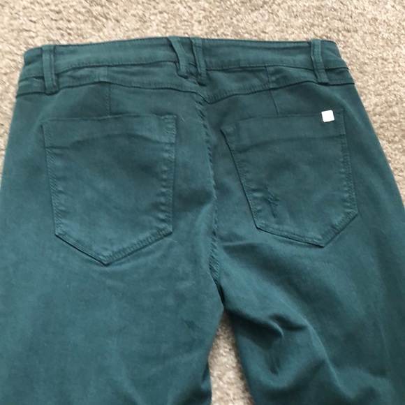 BeBe forest green distressed jeans size 27 - Picture 4 of 4